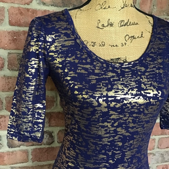 LuLaRoe Ana Maxi Dress Elegant Blue With Metallic Gold XS & SM Available NWT! - Picture 8 of 12